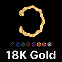 Snake Cuff Bracelet 18K Gold & Gemstone