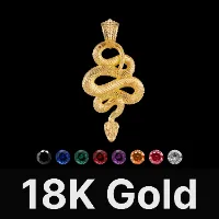 Snake Pendant 18K Gold & Gemstone