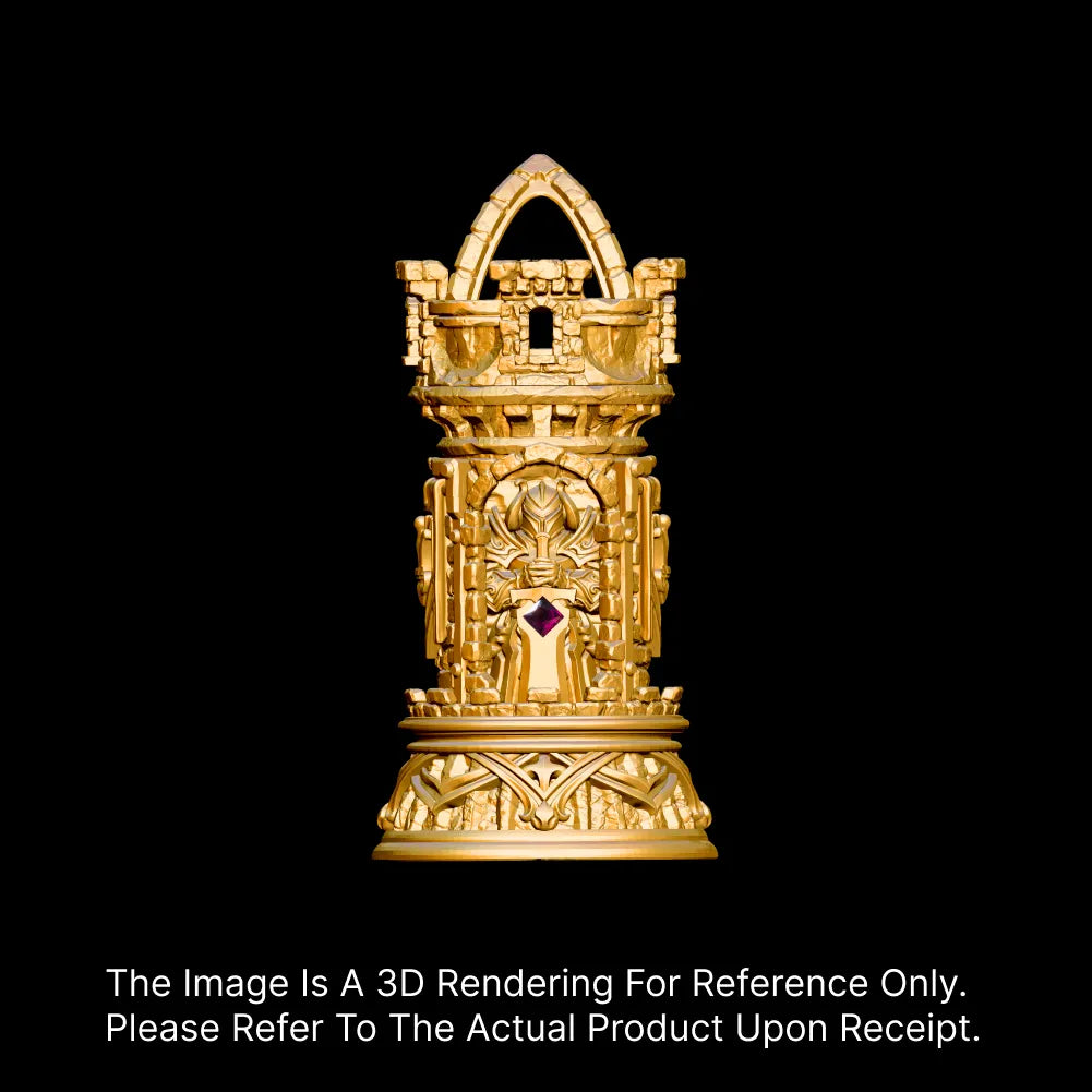 Customized 18K Gold Turning Keep Pendant