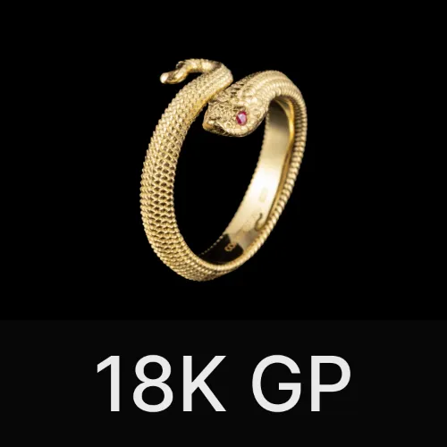 Hognose Snake Ring Gold Vermeil & Gemstone