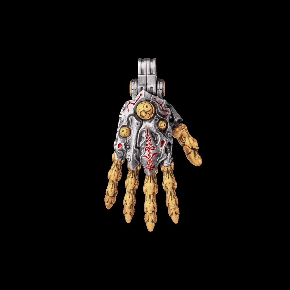 Customized 18K Gold & 18K White Gold Taoist Mechanical Hand Pendant ...