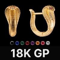 Cobra Earrings Gold Vermeil & Gemstone