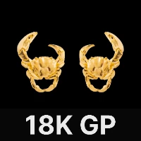 Crab Earrings Gold Vermeil