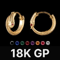 Hognose Snake Earrings Gold Vermeil & Gemstone