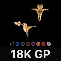 Hummingbird Earrings Gold Vermeil & Gemstone