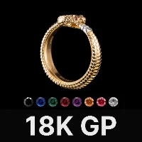 Ouroboros Ring Gold Vermeil & Gemstone