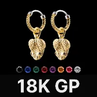 Rattlesnake Head Earrings Gold Vermeil & Gemstone