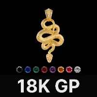 Snake Pendant Gold Vermeil & Gemstone