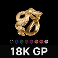Snake Ring Gold Vermeil & Gemstone