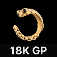 Knob Tail Gecko Ring Gold Vermeil & Black Agate