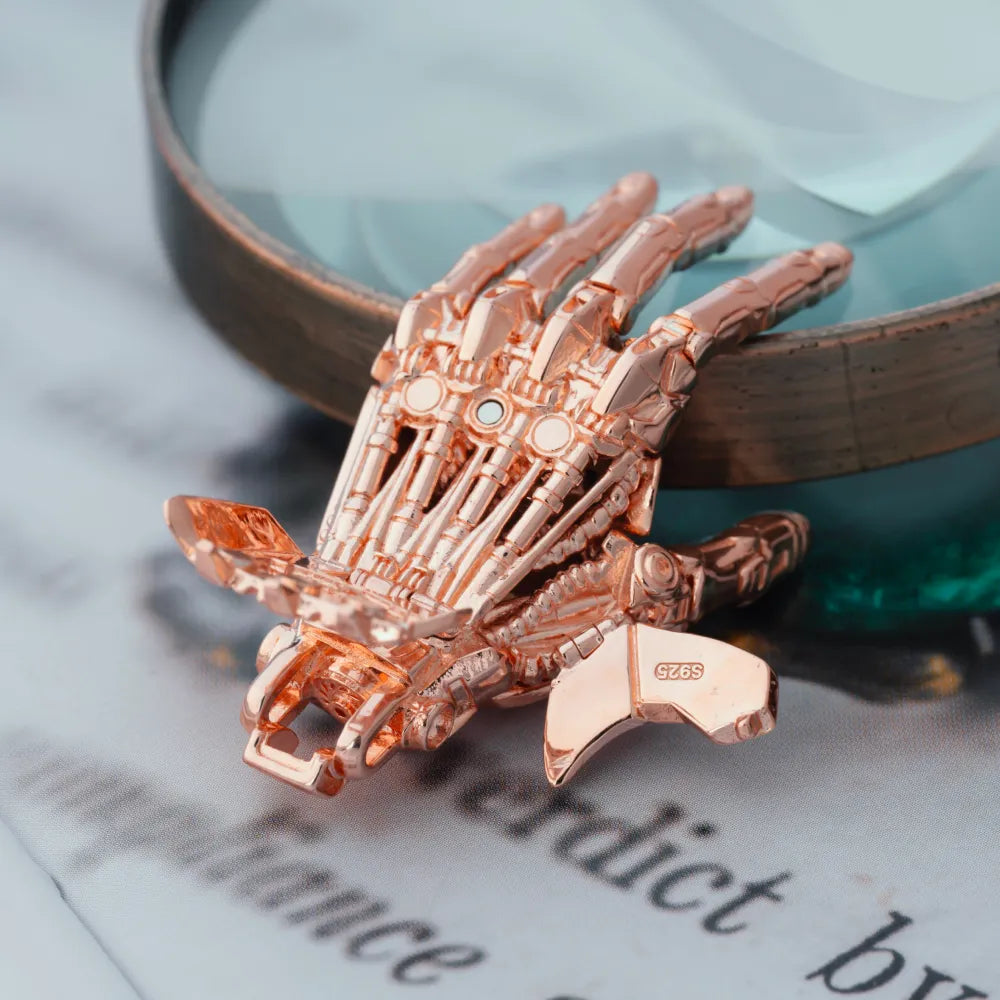 Customized 18K RGP Mechanical Hand Pendant Details 05