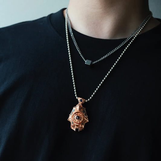 Customized 18K Rose Gold Eye of Horus Spinner Pendant Details02