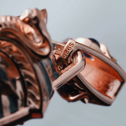 Customized 18K Rose Gold Eye of Horus Spinner Pendant Details05