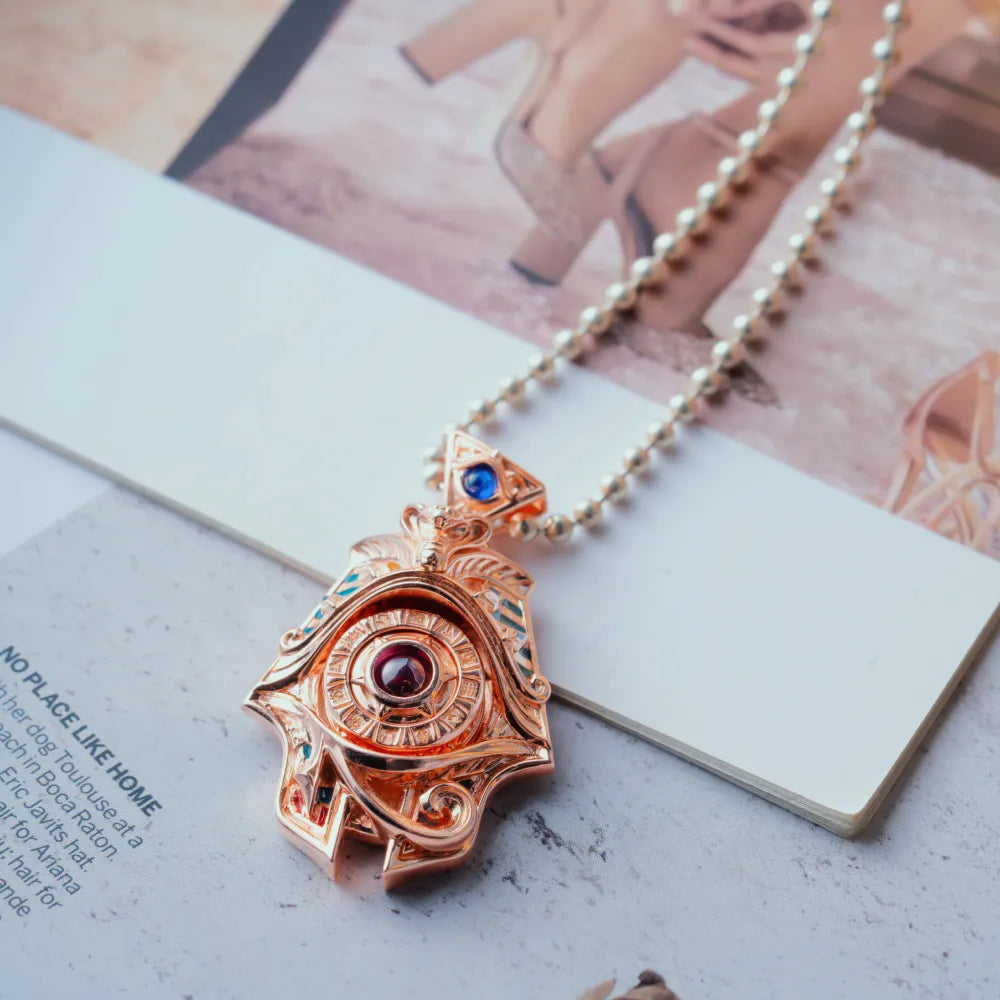 Customized 18K Rose Gold Eye of Horus Spinner Pendant Details06