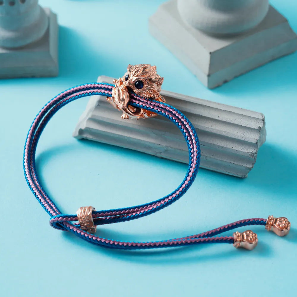 Customized 18K Rose Gold Griffin Rope Bracelet Details 01