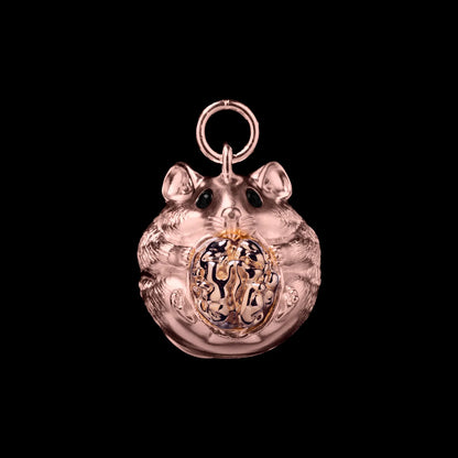 Customized 18K Rose Gold Hamster Bell Details01