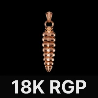 Rattlesnake Tail Pendant 18K Rose Gold Plated