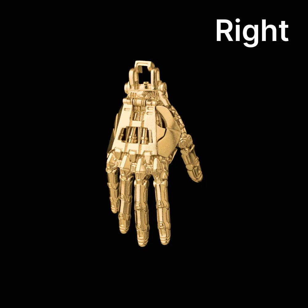 Customized 18k Gold Mechanical Hand Pendant Right