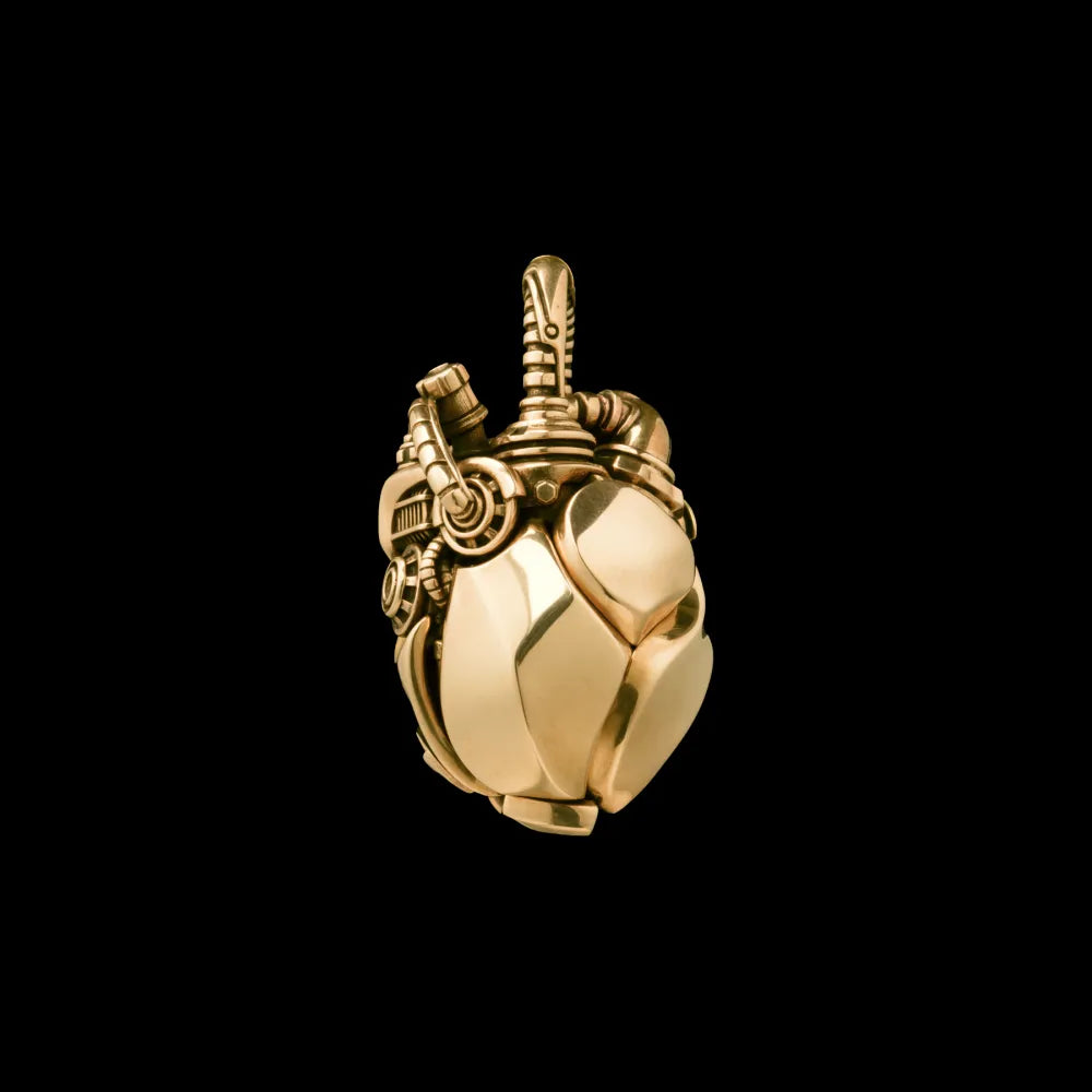 Customized 18k Gold Mechanical Heart Pendant