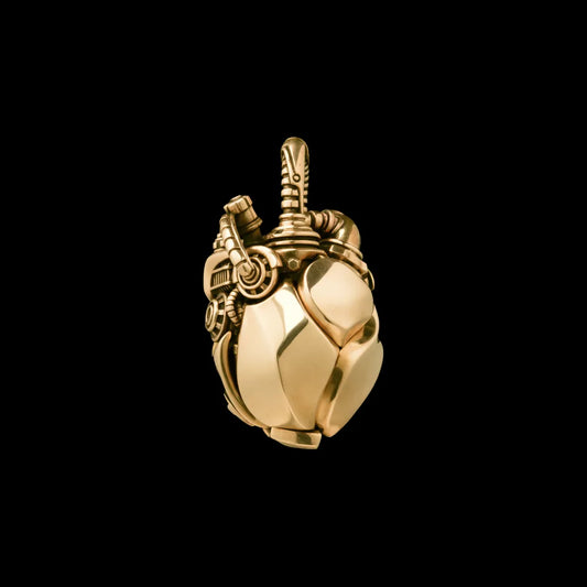 Customized 18k Gold Mechanical Heart Pendant