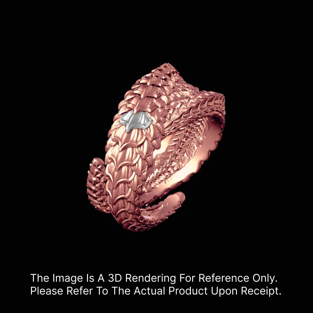 18K RGP Gothic Dragon Scale Ring for Men – Handcrafted Jewelry ...