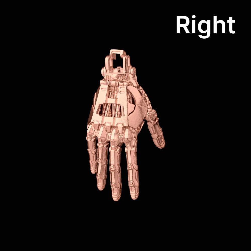 Customized 18k Rose Gold Mechanical Hand Pendant Right Only