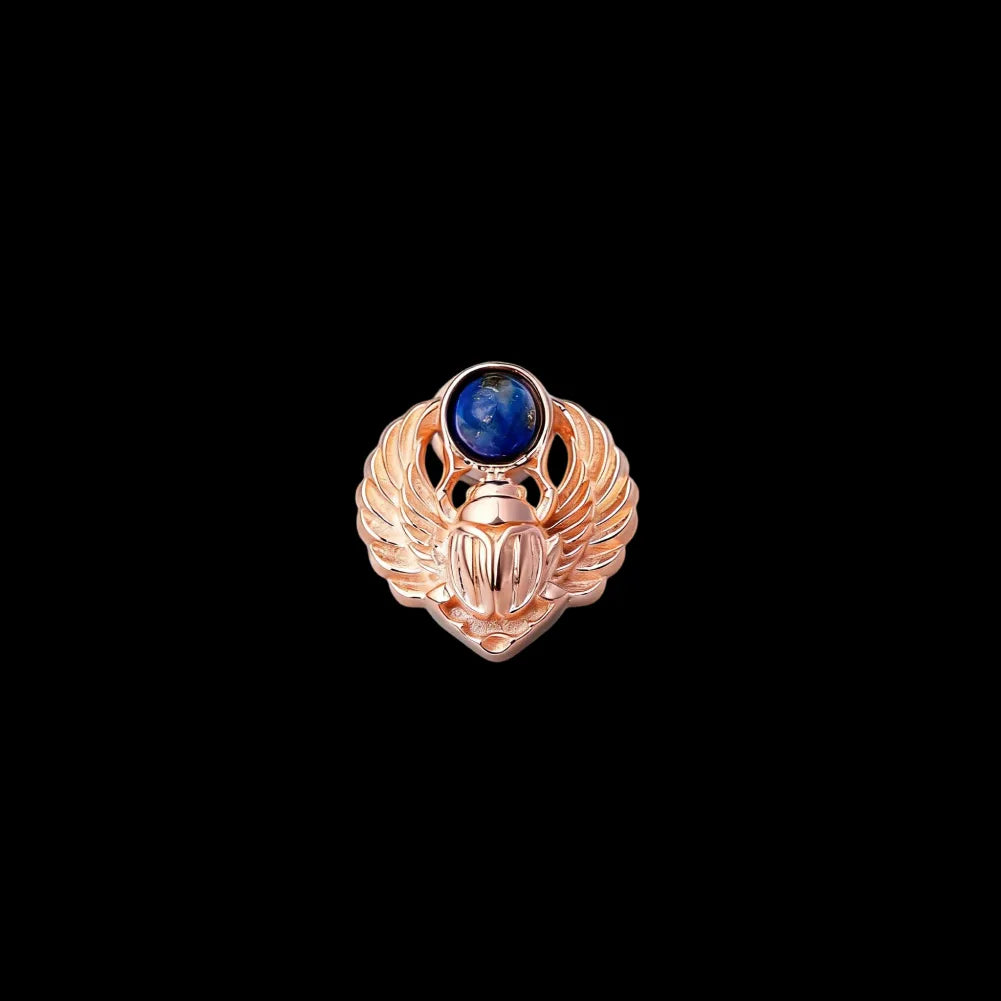 Customized 18k Rose Gold Scarab Studs Details 01