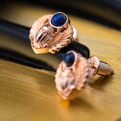 Customized 18k Rose Gold Scarab Studs Details 03