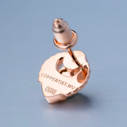 Customized 18k Rose Gold Scarab Studs Details 08