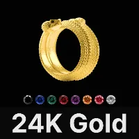 Amphisbaena Triple layer Ring 24K Gold & Gemstone