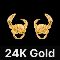 Crab Earrings 24K Gold