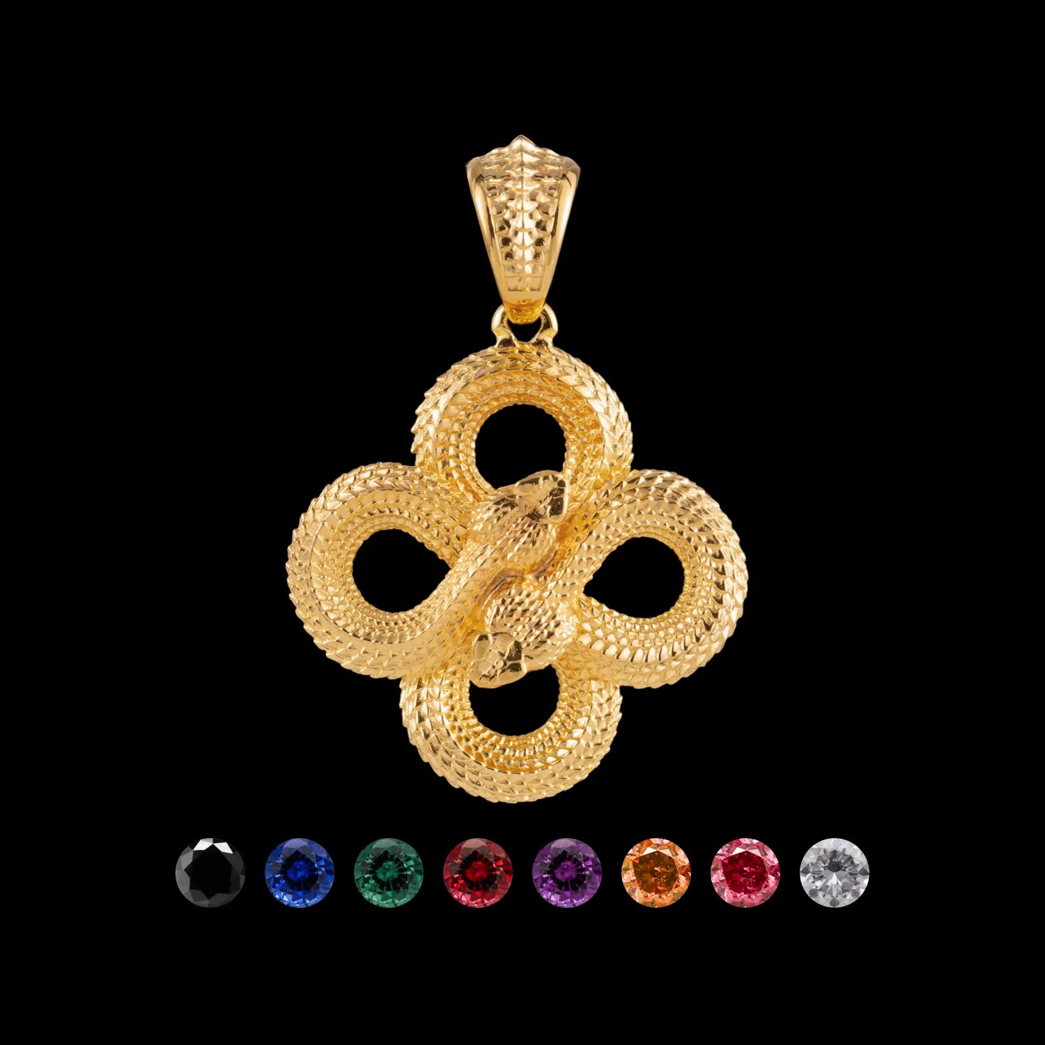 24K Gold Double Snake Pendant | Snake Pendant – COPPERTIST.WU