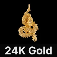 Dragon Pendant 24K Gold