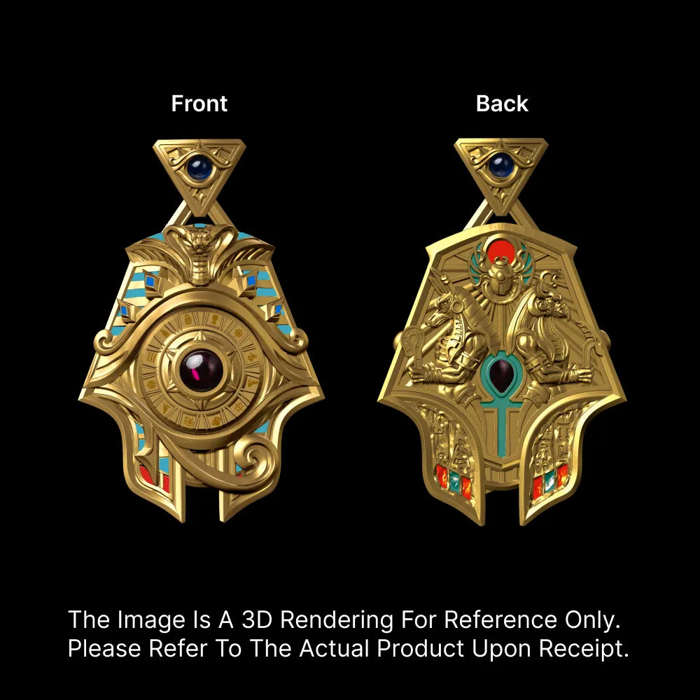 Customized 24K Gold Eye of Horus Spinner Pendant Details 01