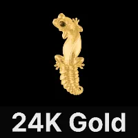Knob Tail Gecko Fridge Magnets 24K Gold & Black Agate