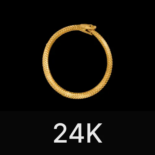 Ouroboros Bracelet 24K Gold & Gemstone