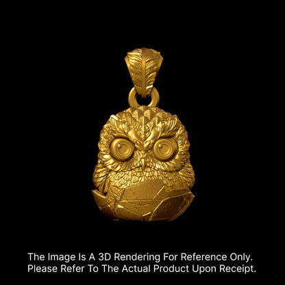 Customized 24K Gold Owl Fidget Pendant