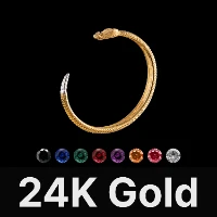 Rattlesnake Bracelet 24K Gold & Gemstone