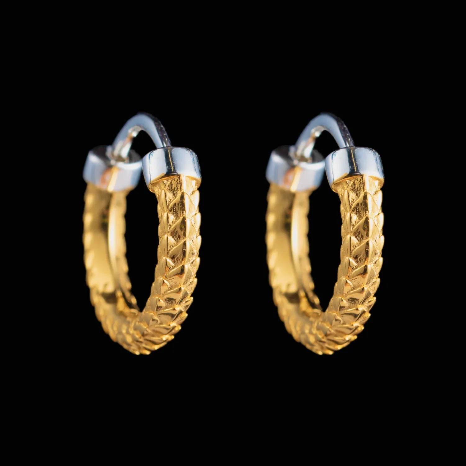 Customized 24K Gold Snake Skin Earrings