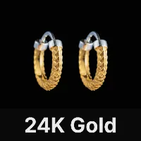 Snake Skin Earrings 24K Gold