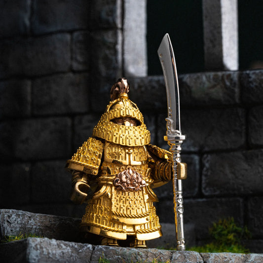 Customized 24K Gold With 18K Rose Gold With Brass Beiwei Army Warrior Figurine Details 02