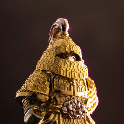 Customized 24K Gold With 18K Rose Gold With Brass Beiwei Army Warrior Figurine Details 05