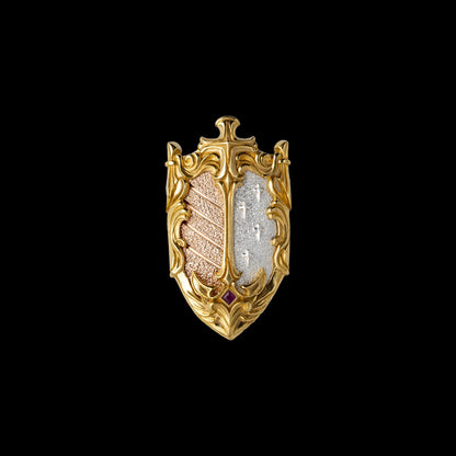 Customized 24K Gold  With Silver With 18K Rose Gold Vowkeeper Shield Details 01
