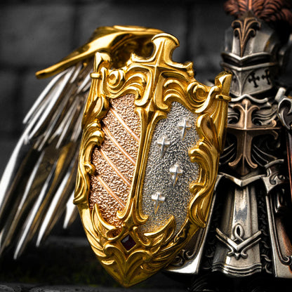 Customized 24K Gold  With Silver With 18K Rose Gold Vowkeeper Shield Details 02