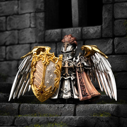 Customized 24K Gold  With Silver With 18K Rose Gold Vowkeeper Shield Details 03