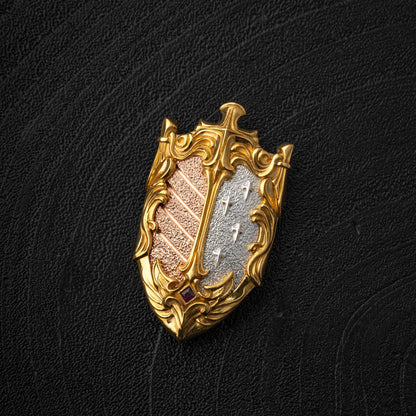 Customized 24K Gold  With Silver With 18K Rose Gold Vowkeeper Shield Details 06