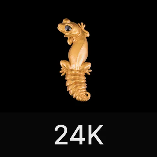 Knob Tail Gecko Fridge Magnets 24K Gold