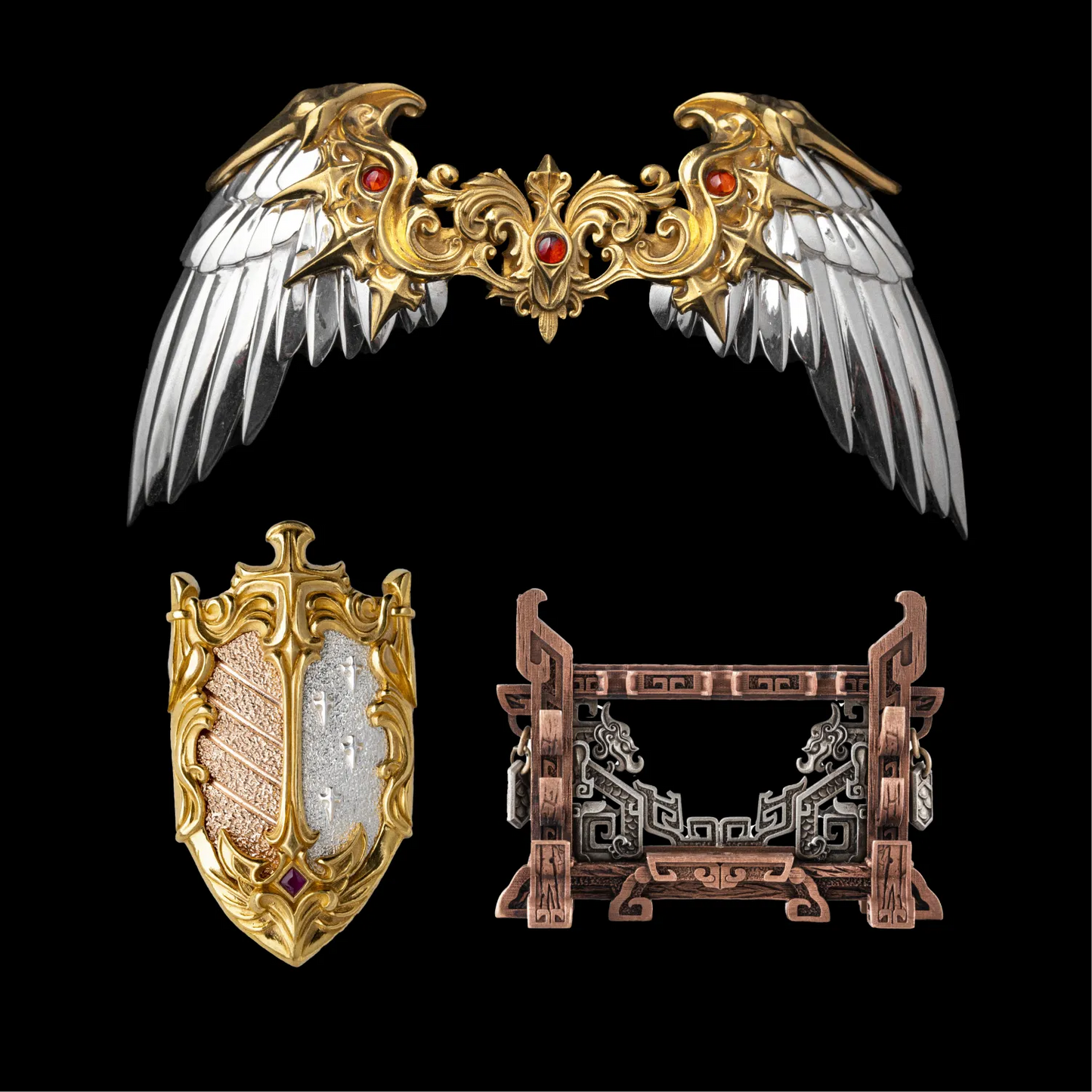 Customized 24K Rose Gold With Silver With 24K Gold Shield Option 03