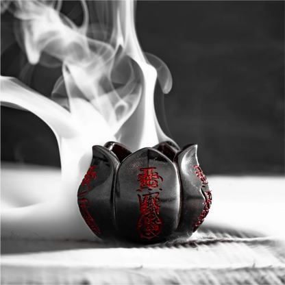 Customized Black Copper Wealth Lotus Incense Holder Details02