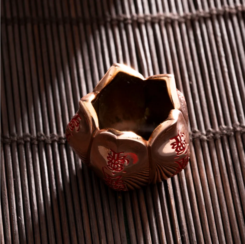 Customized Black Copper Wealth Lotus Incense Holder Details03
